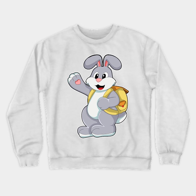 Rabbit with Backpack Crewneck Sweatshirt by Markus Schnabel